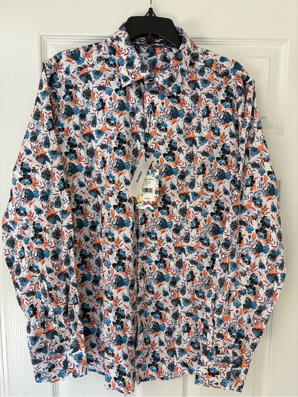 NWT- Men’s Robert Graham long sleeve Abingdon button up dress shirt size Large